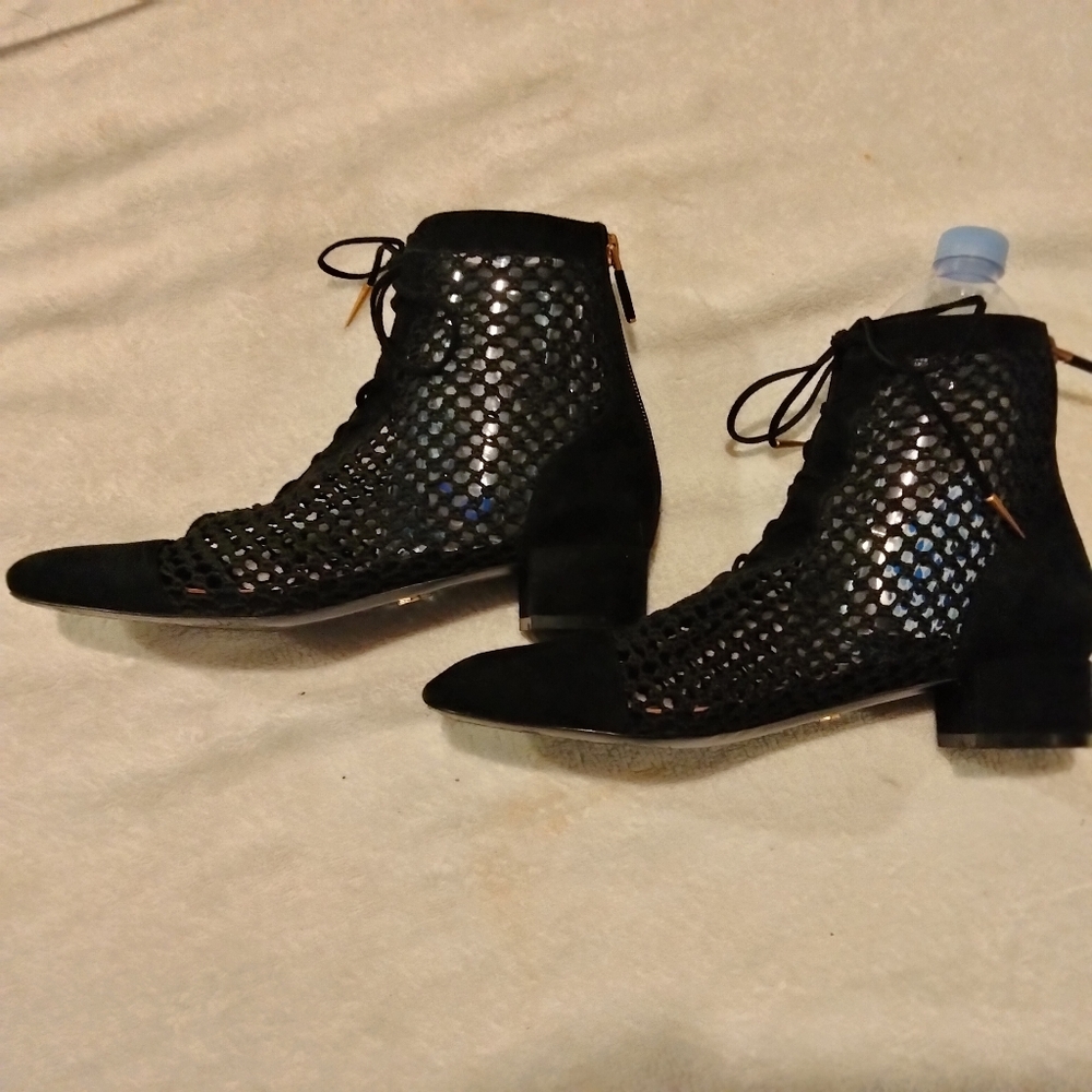 Dior Naughty-D Sued And Mesh Ankle Boots size 38 European